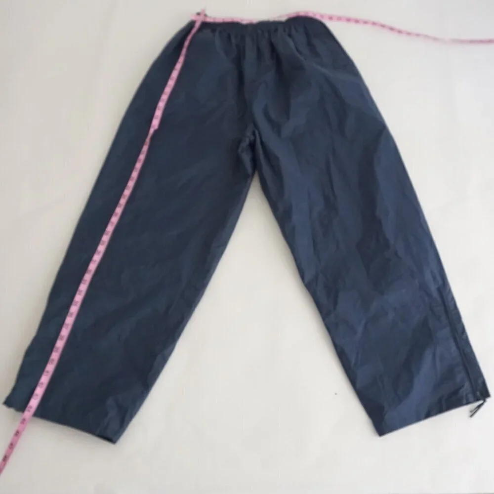 Vintage Wetskins Navy 100% Nylon Pvc Backing Waterproof Elastic Waist Pants XL - Picture 2 of 9
